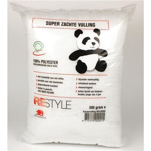 Kussenvulling zak groot 500gr - Restyle Panda Vulling, Hobby en Vrije tijd, Knutselen, Ophalen of Verzenden