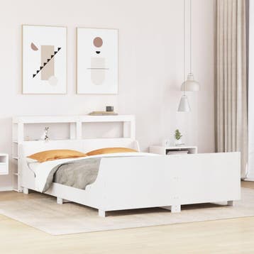 vidaXL Bedframe zonder matras massief grenenhout wit 120x200, Verzenden, Wit, Nieuw, Twijfelaar