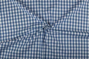 Geblokte stof indigoblauw wit geruit - 10mm geruit, Blauw, 120 cm of meer, Ophalen of Verzenden, Katoen