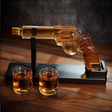 Whisky decanter pistool - Glas | Laatste Stuk!, Ophalen of Verzenden, Zo goed als nieuw