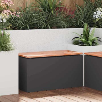 vidaXL Tuinbank Zwart 80 x 40 x 43 cm Staal, Tuin en Terras, Tuinbanken, Verzenden, Nieuw