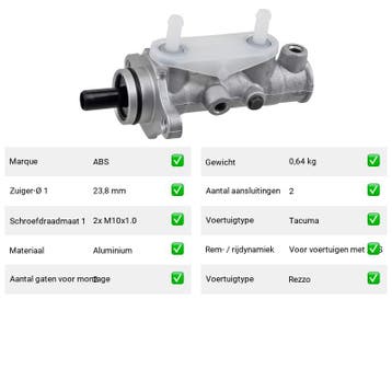 Hoofdremcilinder Chevrolet Tacuma 1.6 (U100) Van 2005-03 tot, Verzenden, Nieuw, Chevrolet