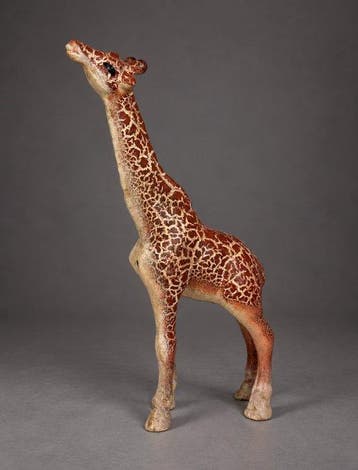 Beeld, Giraf - 17 cm - Metaal