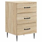 vidaXL Nachtkastje Sonoma Eiken 43 x 41 x 66,5 cm Bewerkt, Minder dan 45 cm, Verzenden, Nieuw, 55 tot 70 cm