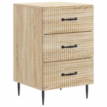 vidaXL Nachtkastje Sonoma Eiken 43 x 41 x 66,5 cm Bewerkt, Minder dan 45 cm, Verzenden, Nieuw, 55 tot 70 cm