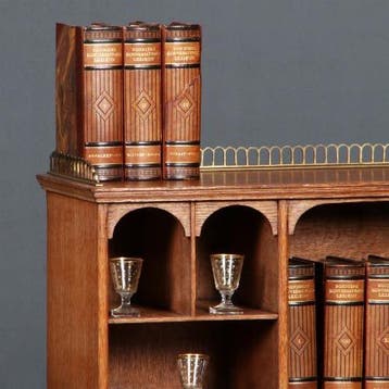 Art & Crafts bureau ca 1890 met opzet deel en open vakken No, Antiek en Kunst, Ophalen of Verzenden