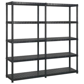 vidaXL Opbergrek 5-laags 170x40x185 cm kunststof zwart, Verzenden, Nieuw
