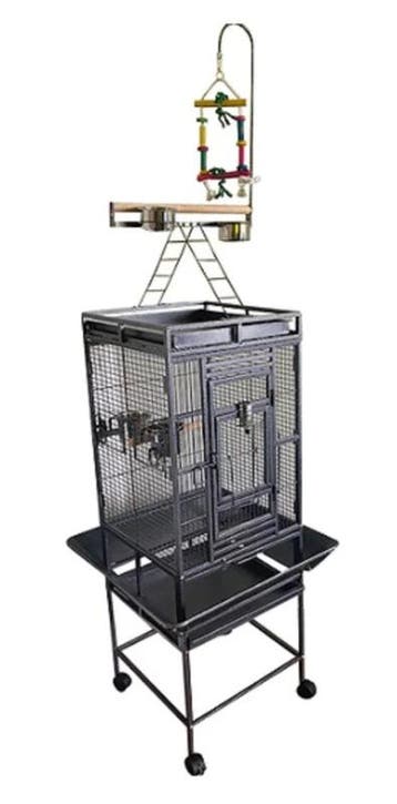 Papegaaienkooi Paco Antraciet – Compacte papegaaienkooi m., Verzenden, Nieuw, Metaal, Vogelkooi