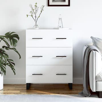vidaXL Dressoir 69,5x34x90 cm bewerkt hout wit, Verzenden, Nieuw, 50 tot 100 cm, 25 tot 50 cm