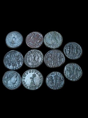 Oud-Romeins Lot of 11 Pcs Follis (Zonder minimumprijs), Antiek en Kunst