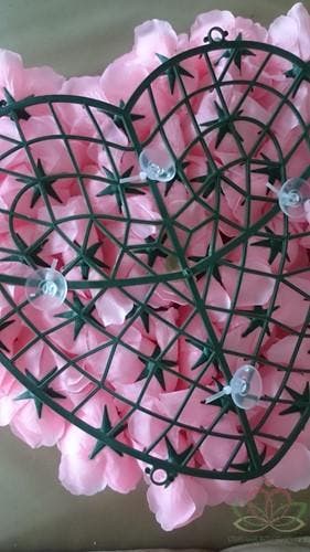Hart autodecoratie zijden bloemen roze met zuignappen 45x40, Hobby en Vrije tijd, Ophalen of Verzenden, Nieuw