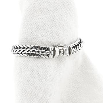 Zilveren Buddha to Buddha fantasieschakel armband; Barbar..., Sieraden, Tassen en Uiterlijk, Armbanden, Ophalen of Verzenden, Gebruikt