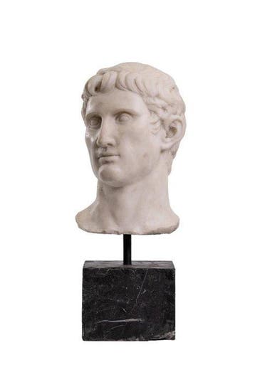 sculptuur, Grande Testa di Augusto in marmo - 59 cm - Marmer