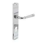 Deurklink Helena op schild cilindergat 72mm chroom - deur..., Ophalen of Verzenden, Nieuw, Chroom, Klink of Kruk