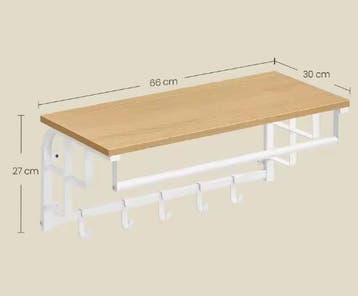 Wandgarderobe Met Plank – 5 Haken en Ophangstang, Kleding | Dames, Kledingrekken, Verzenden, Nieuw