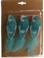 Prachtige vogeltjes op clip Blauw 5,5x4,5x17 cm 3 stuks, Ophalen of Verzenden, Nieuw