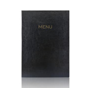 A4 Menumap voor 2 menukaarten - Zwart + Opdruk MENU - Go...
