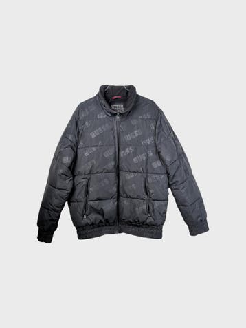 Guess Puffer Jacket Heren maat L Zwart Vintage, Maat 52/54 (L), Zwart, Ophalen of Verzenden, Zo goed als nieuw