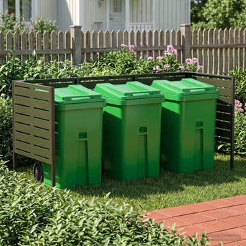 vidaXL Afvalcontainer scherm 249 x 85 x 113 cm Staal, Verzenden, Nieuw, IJzer