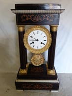 Bureauklok Empirestijl Hout, Emaille - 1850-1900