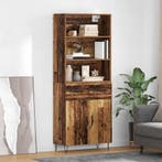 vidaXL buffetkast met lade 2 pcs Oudhout Bewerkt hout, Huis en Inrichting, Kasten | Buffetkasten, Minder dan 50 cm, Verzenden