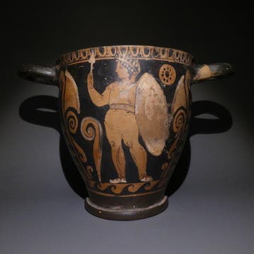 Oud-Grieks, Magna Graecia Aardewerk Grote Skyphos. 27 cm