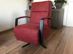 Draaifauteuil met hoge rug en stervoet - rood leer, Ophalen of Verzenden, Nieuw, Leer