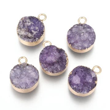 1 x druzy agaat hanger 18–20 x 14 mm – Ø 2–3 mm – p, Ophalen of Verzenden, Nieuw, Kraal