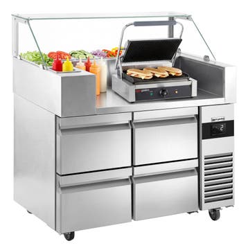 GGM Gastro | Saladette - 1210x700mm - 4 lades - voor 9x GN |, Verzenden, Nieuw in verpakking