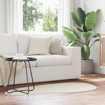 vidaXL Tapijt HUARTE Crèmekleurig 80 x 150 cm Polyester, Verzenden, Nieuw, Crème