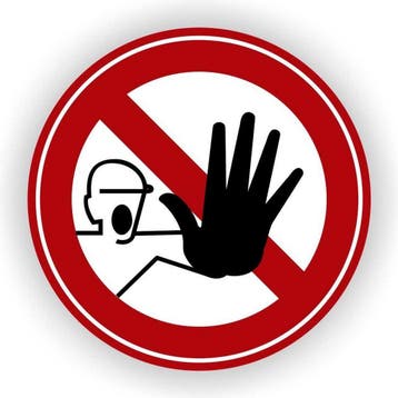 Verboden toegang voor onbevoegde sticker (140.05), Verzamelen, Verzenden, Nieuw, Overige typen