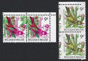 België 1985 - Andre Buzin ; vogel Putter in paar met foute, Gestempeld