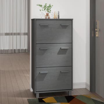 vidaXL Schoenenkast HAMAR 59,5x35x117 cm grenenhout, Verzenden, Nieuw