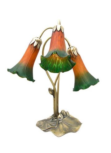 Lampe Art Nouveau LILY à 3 tulipes - Tafellamp - glaspasta
