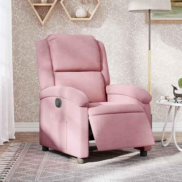 vidaXL Fauteuil elektrisch fluweel roze, Verzenden, Nieuw