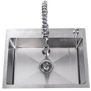 Spoelbak + keukenkraan | Gootsteen | 59x44cm | RVS | Zilver, Huis en Inrichting, Keuken | Keukenelementen, Verzenden, Nieuw