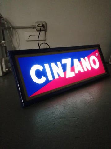 Reclamebord met achtergrondverlichting - Cinzano - jaren