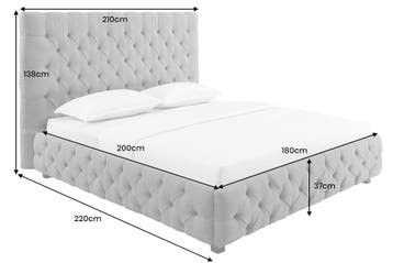 Design bedstee PARIS 180x200cm grijs linnen Chesterfield, Ophalen of Verzenden, Nieuw