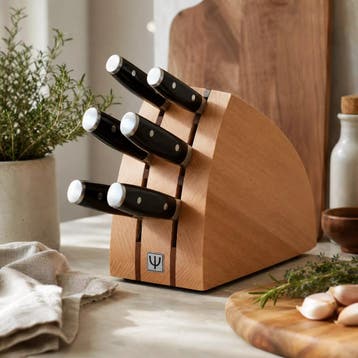 Yaxell Ran Messenset – 7-delig – Beukenhouten Messenblok, Ophalen of Verzenden, Nieuw, Hout