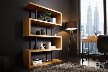 Design plank SNAKE 165cm eikenlook boekenkast met vijf, Ophalen of Verzenden, Nieuw