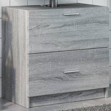 vidaXL Wastafelkast 59x37x59 cm bewerkt hout grijs sonoma, Verzenden, Nieuw, Wastafelkast, Minder dan 100 cm
