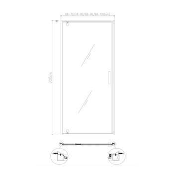 Zwarte Nis Douchedeur Rozanno 80X200 Nano Glass 8MM, Ophalen of Verzenden, Nieuw