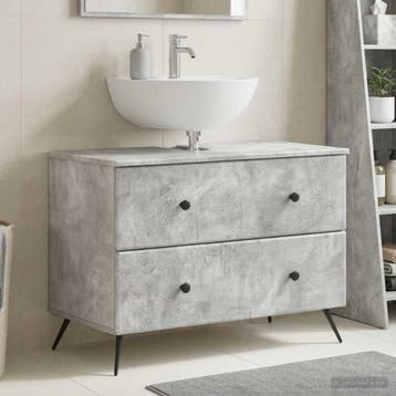 vidaXL Badkamer wastafelkast BREDA Betongrijs 82 x 41 x 59, Verzenden, Nieuw, Wastafelkast
