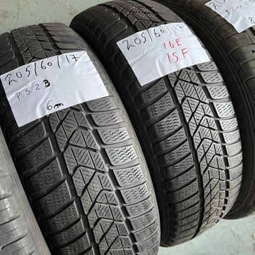 2 x Pirelli Sottozero 3 205-60-17 Winterbanden 6mm, Gebruikt, 17 inch, Band(en), Personenwagen