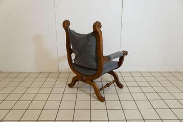 Walnoten Schaarfauteuil Rijkelijk Gesneden Leeuwenkoppen, Huis en Inrichting, Fauteuils, Ophalen of Verzenden, Nieuw