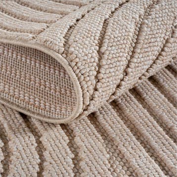 Rond Japandi Vloerkleed | Helix | Bogen | Beige | 160x160 cm, Verzenden, Nieuw