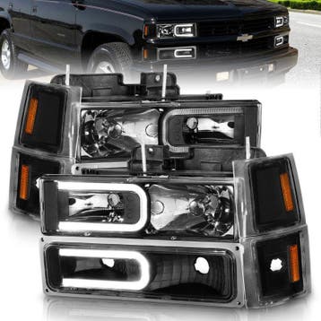 ANZO 88-98 Chevrolet C1500 Crystal Headlights w/ Light Bar, Auto-onderdelen, Ophalen of Verzenden, Nieuw