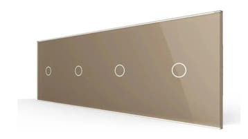 Livolo Touch Schakelaar 1+1+1+1 | Goud | Aan/Uit, Ophalen of Verzenden, Nieuw, Schakelaar