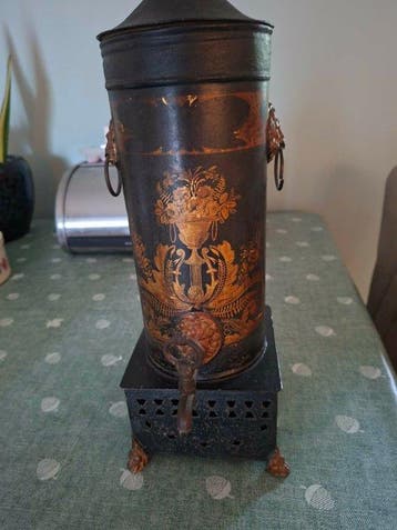 Koffiepot - Metaal, Messing - empire stijl tole waterur