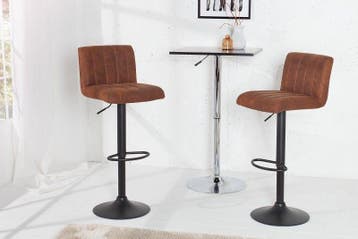 Draaibare retro barkruk PORTLAND vintage bruine barkruk -, Ophalen of Verzenden, Nieuw